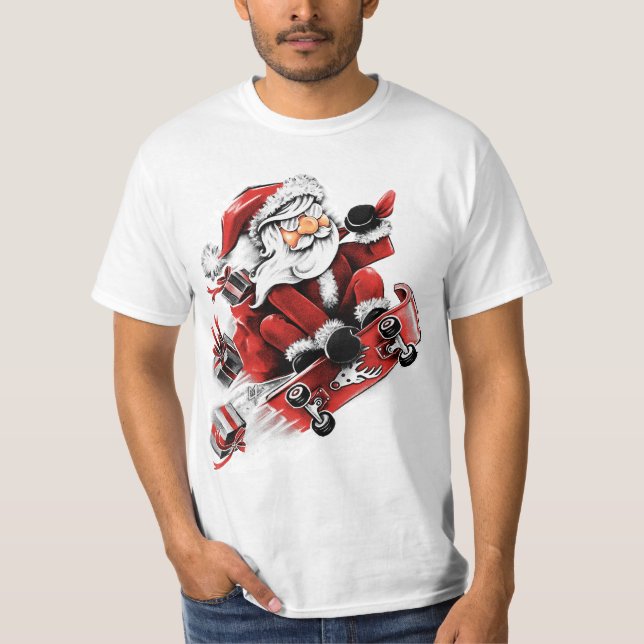 Camiseta Santa Skateboarding (Frente)