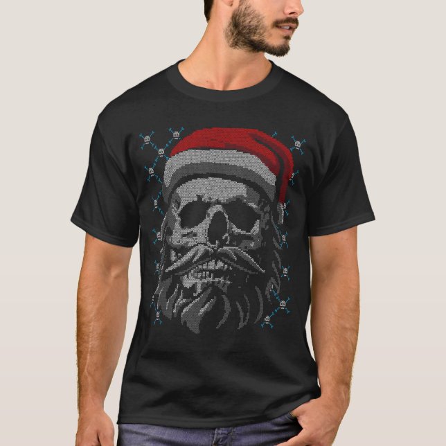 Camiseta Santa Skull Ugly Christmas Santa Lover Y Christmas (Frente)