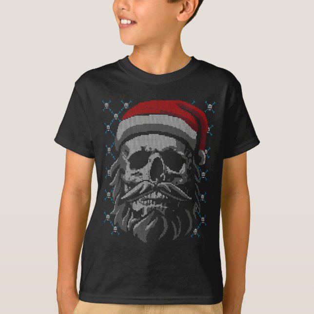 Camiseta Santa Skull Ugly Christmas Santa Lover Y Christmas (Frente)