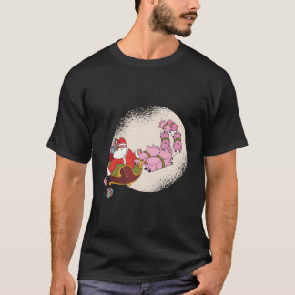 Camiseta Santa Sleigh With Flying Pigs And