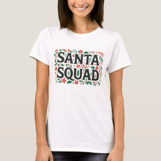 Camiseta Santa Squad Botanical Print | Floral Christmas 