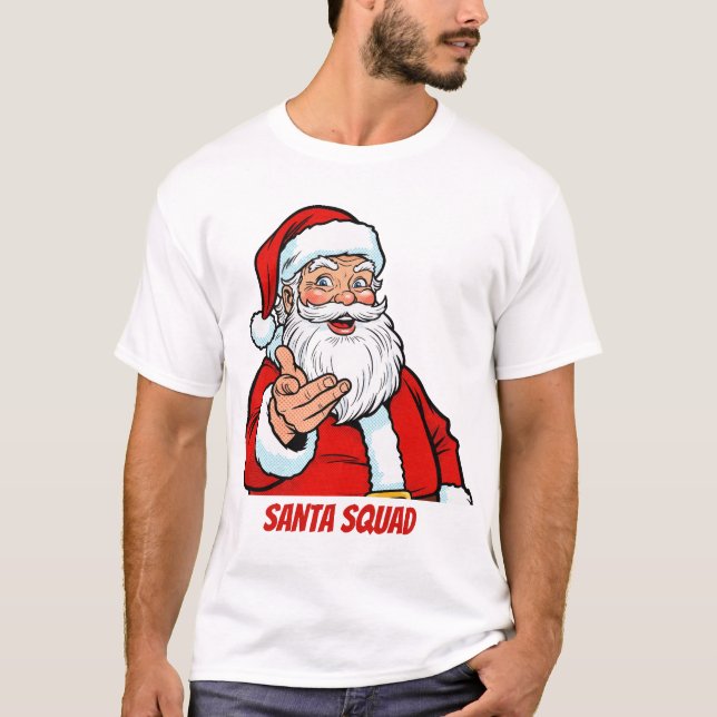Camiseta Santa Squad Funny Christmas Family Matching (Frente)