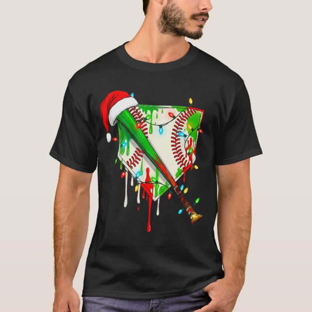 Camiseta Santa Srts Ice Baseball Christmas Xmas Pajama Kid  (Frente)