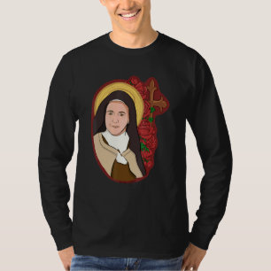 Camiseta Santa Teresa de Lisieux Crianças Florzinha Rosa Ca