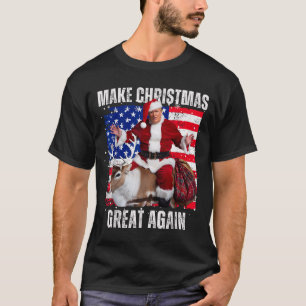 Camiseta Santa Trump Dança Faça O Natal Grande Novamente Fe