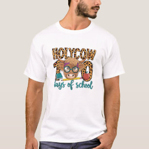Camiseta Santa Vaca 100 Dias De Escola 100º Dia De Teac Mai