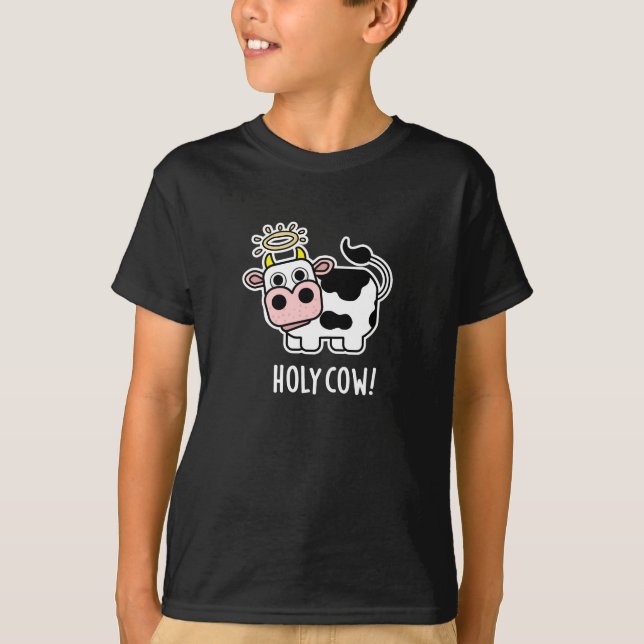 Camiseta Santa Vaca Funny Animal Pun Dark BG (Frente)