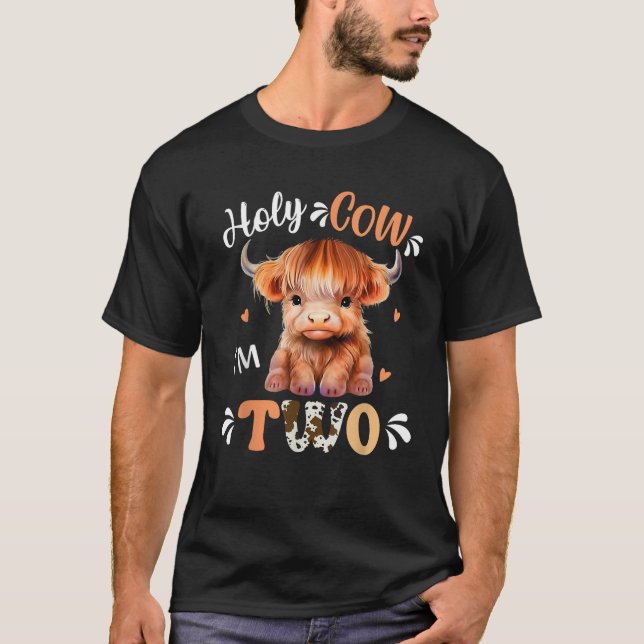 Camiseta Santa Vaca Im Duas Terras Altas Escocesas Impressã (Frente)