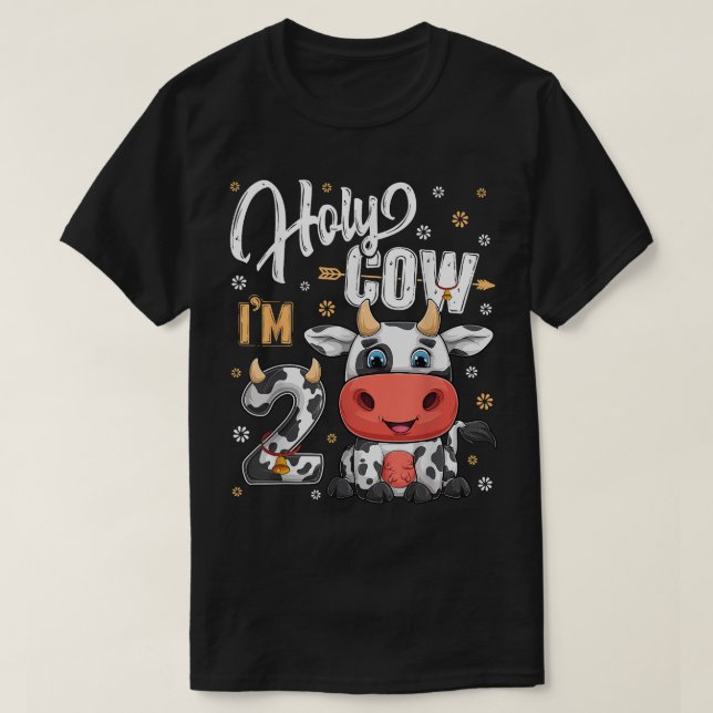 Camiseta Santa Vaca Im Duas Vacas De Dois Anos Fazenda Tema (Frente do Design)