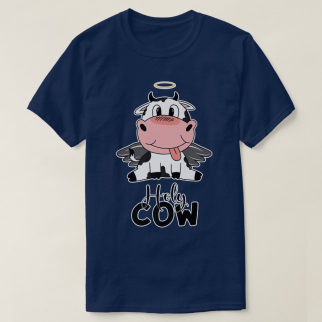 Camiseta Santa Vaca Pun Cute Kawaii Manga Pecuária Farinha  (Frente do Design)