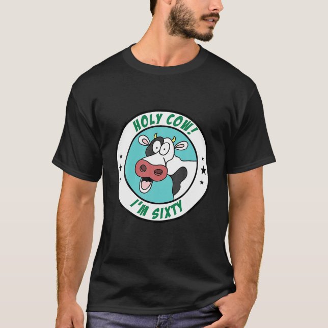Camiseta Santa vaca, sou 60, 60º Milestone Farmer Birthd (Frente)