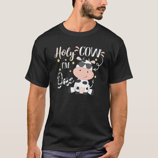 Camiseta Santa vaca, sou um tema de Fazenda de vaca, Aniver (Frente)