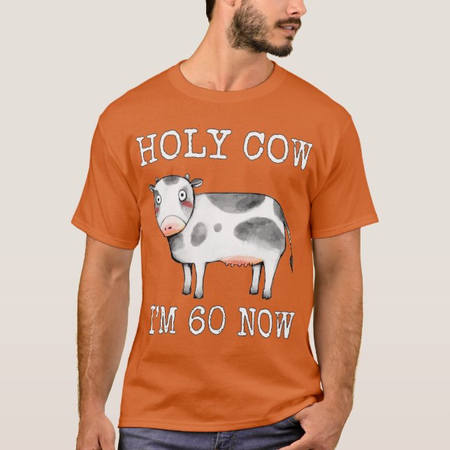 Camiseta Santa vaca, tenho 60 anos, agora 60 anos, engraçad (Frente)