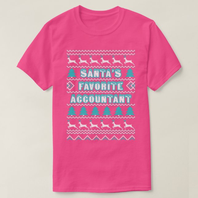 Camiseta Santas, contador favorito, doce de Natal feio (Frente do Design)