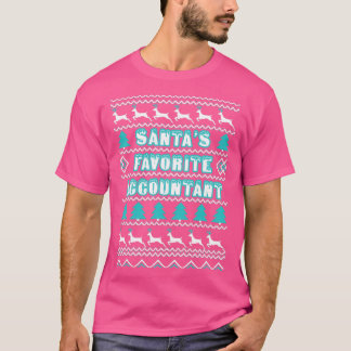Camiseta Santas, contador favorito, doce de Natal feio