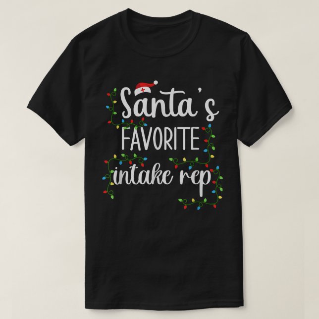 Camiseta Santa's Fav Intake Rep Funny Christmas Medical for (Frente do Design)