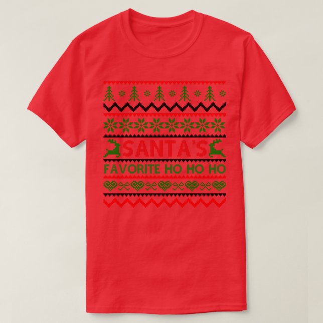 Camiseta Santas favorita ho ho ho ho (Frente do Design)