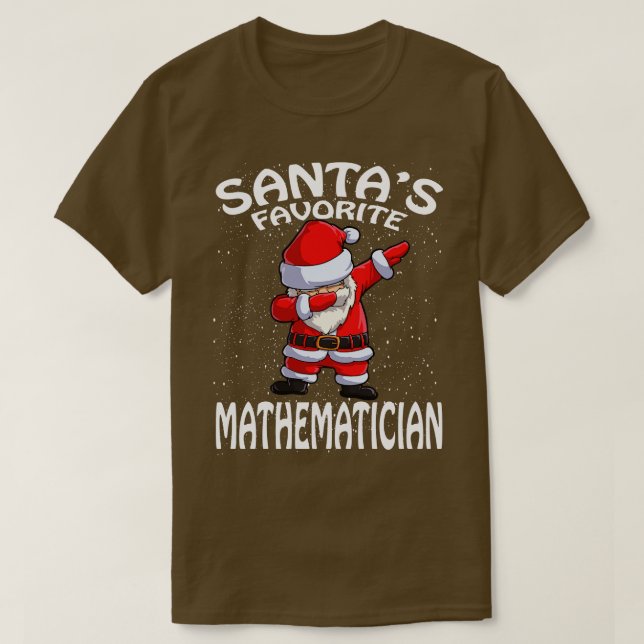 Camiseta Santas Favorita Matemático de Natal (Frente do Design)