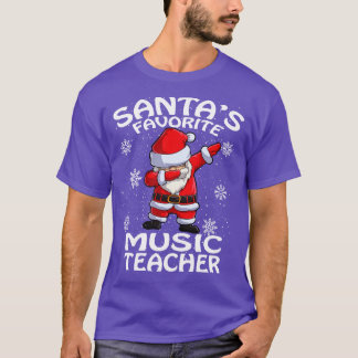 Camiseta Santas Favorita Professor de Música Natal