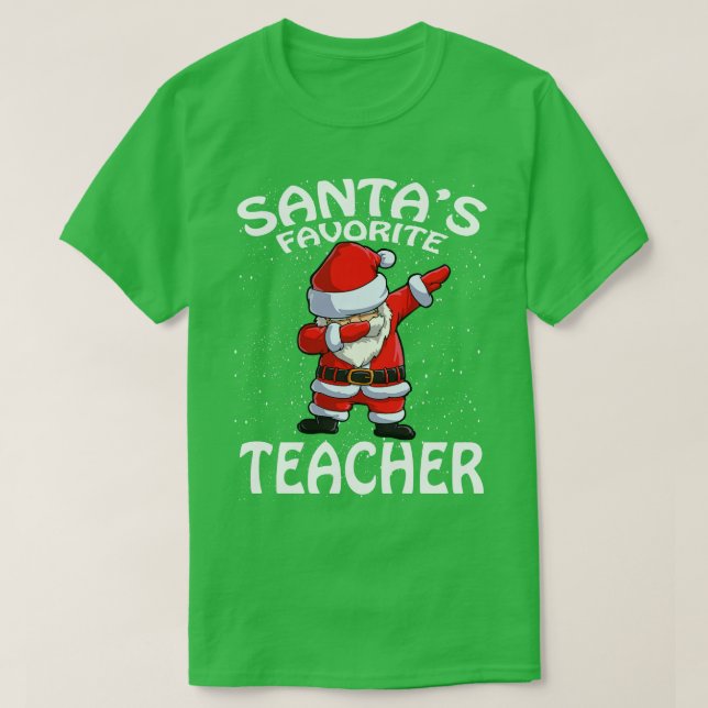 Camiseta Santas Favorita Professor de Natal (Frente do Design)