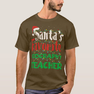 Camiseta Santas Favorita Professora de Geografia Engraçada