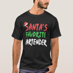 Camiseta Santas Favoritas Barman Bartending Natal