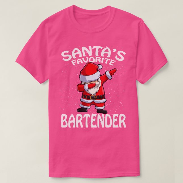 Camiseta Santas Favoritas Barman Natal 1 (Frente do Design)