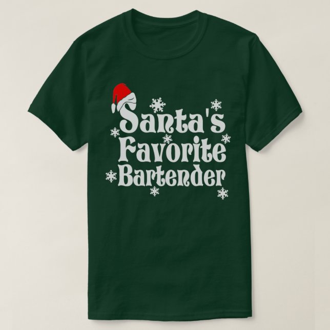 Camiseta Santas Favoritas Barman Natal 2 (Frente do Design)