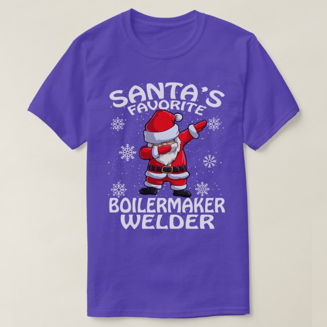 Camiseta Santas Favoritas Boilermaker Welder Natal (Frente do Design)