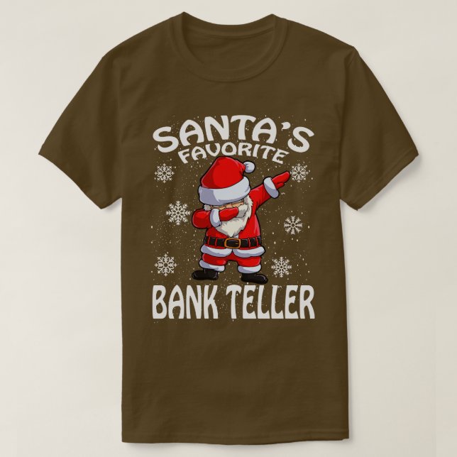 Camiseta Santas Favoritas Caixas Bancárias Natal 1 (Frente do Design)