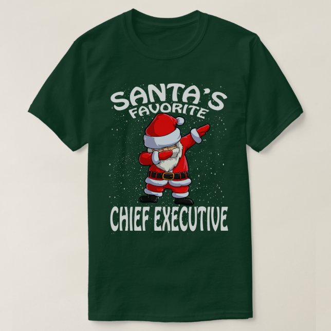 Camiseta Santas Favoritas Chefe do Executivo Natal (Frente do Design)