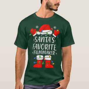 Camiseta Santas Favoritas Cineasta Santa Hat Natal