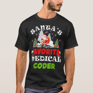 Camiseta Santas Favoritas Coder Médico Engraçado Presente