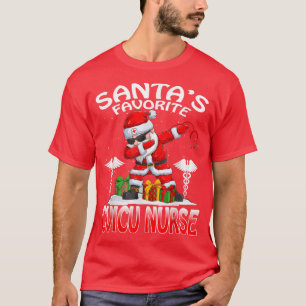 Camiseta Santas Favoritas CVICU Enfermeira de Natal Coincid