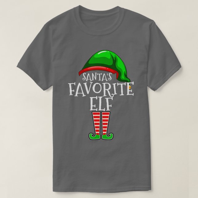 Camiseta Santas Favoritas Elf Group Matching Family Christm (Frente do Design)