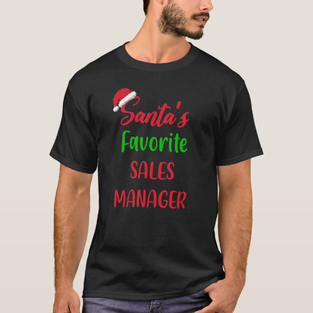 Camiseta Santas Favoritas Gerente de Vendas no Natal Pajama (Frente)