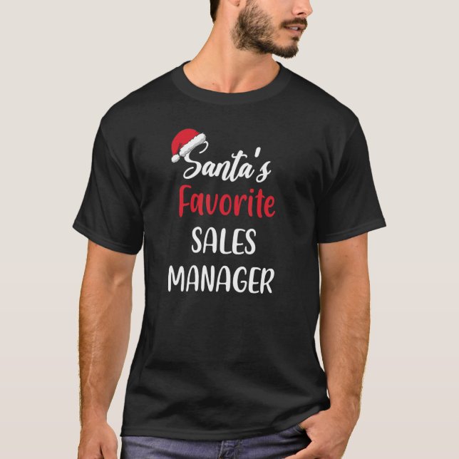 Camiseta Santas Favoritas Gerente de Vendas no Natal Pajama (Frente)
