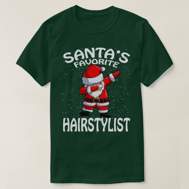 Camiseta Santas Favoritas Hairstylist Natal 1 (Frente do Design)
