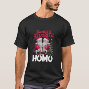 Camiseta Santas Favoritas Homo Gay Natal do Orgulho LGBTQ