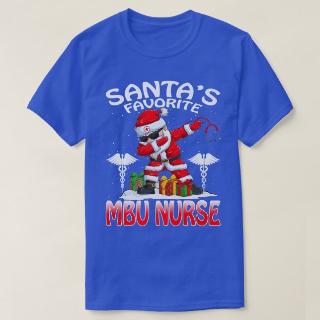 Camiseta Santas Favoritas MBU Enfermeira Festa de Natal For (Frente do Design)