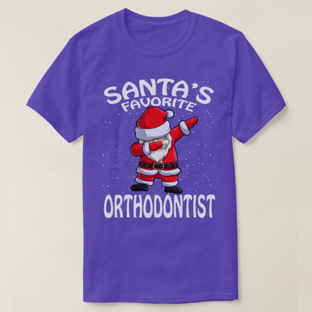 Camiseta Santas Favoritas Ortodontista Natal (Frente do Design)