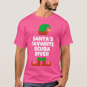 Camiseta Santas Favoritas Scuba Diver Que Natal Engraçado P