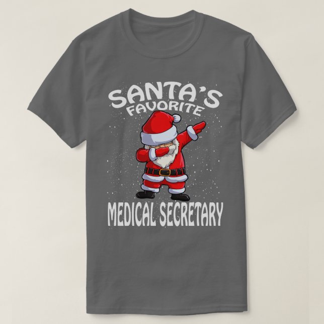 Camiseta Santas Favoritas Secretário Médico Natal (Frente do Design)