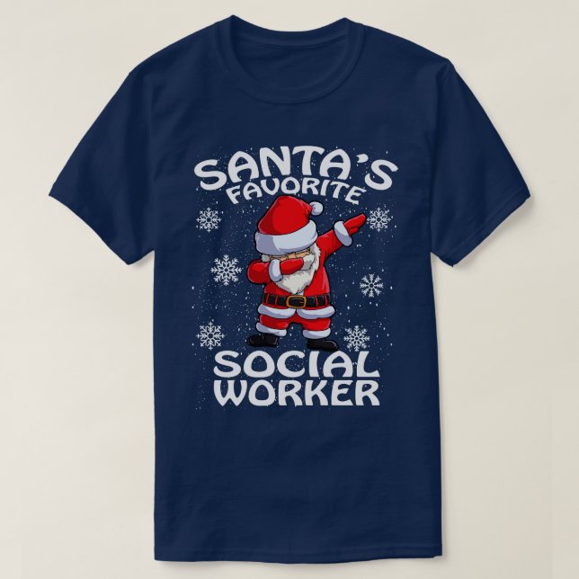 Camiseta Santas Favoritas Trabalhador Social Natal 1 (Frente do Design)