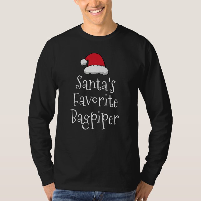 Camiseta Santas Favorite Bagpiper Christmas   bagpipes   (Frente)