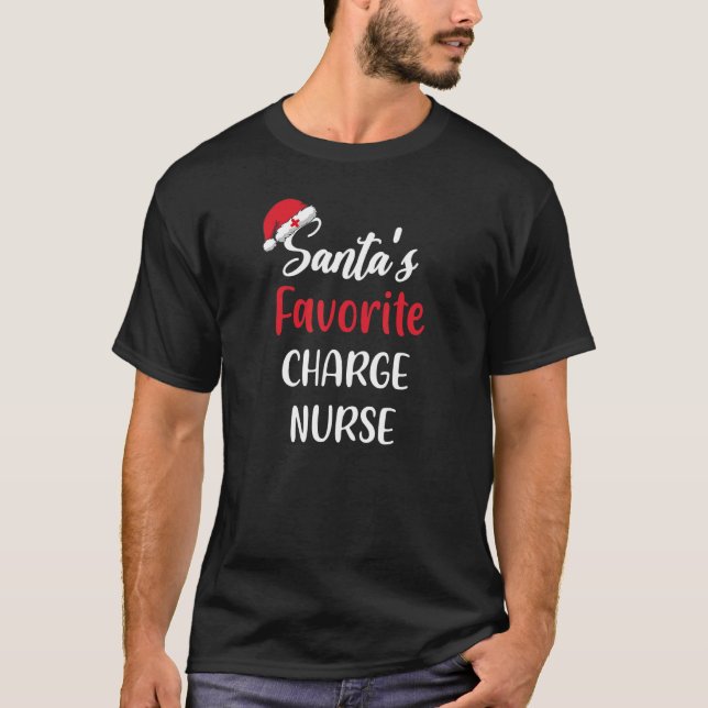 Camiseta Santas Favorite Charge Nurse   Christmas   (Frente)
