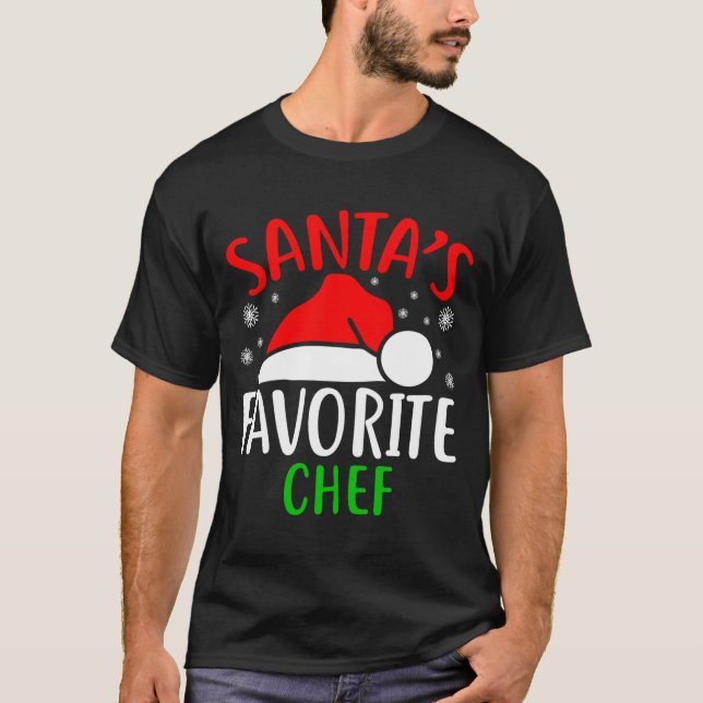 Camiseta Santas Favorite Chef Funny Christmas Xmas Santa Lo (Frente)