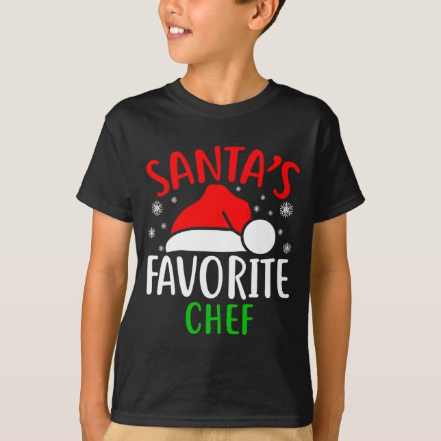 Camiseta Santas Favorite Chef Funny Christmas Xmas Santa Lo (Frente)