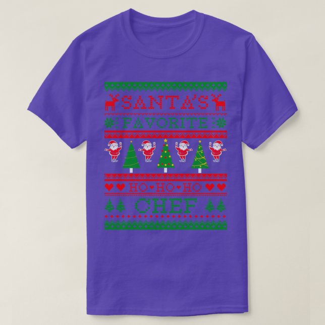 Camiseta Santas Favorite chef Ugly Christmas Sweater 2020  (Frente do Design)
