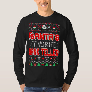 Camiseta Santas Favorite Conta Bancária Natal Ugly Sweater